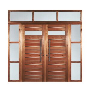 Puerta Mod 502 Doble Con Portada Superior Y Dos Laterales Apliques De Acero Inox