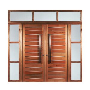 Puerta 501 Doble Premium Con Apliques De Acero Inox Portada Doble Y Superior