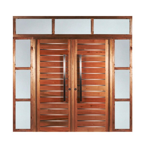 Puerta 501 Doble Premium Con Apliques De Acero Inox Portada Doble Y Superior