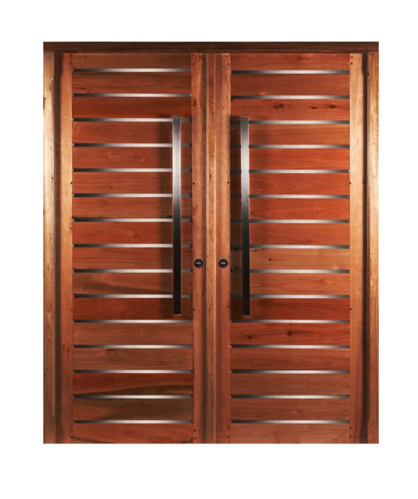 Puerta 501 Doble Premium Con Apliques De Acero Inox