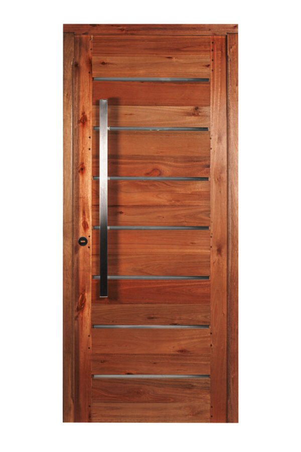 Puerta Mod 501 Entablonado Doble C/ Apliques Acero Inox